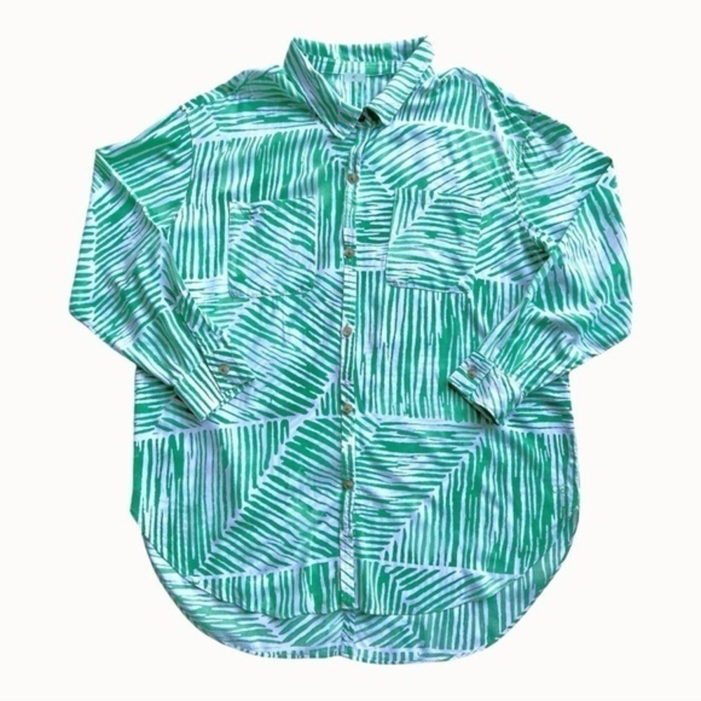 Green Striped Women's Top